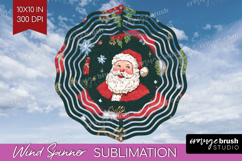 Retro Christmas Wind Spinner Sublimation PNG - Vintage Round Product Image 1