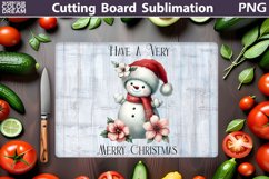 Retro Snowman Cutting Board | Christmas Kitchen Board Product Image 1
