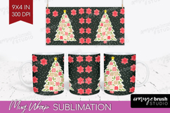 Retro Christmas Mug Wrap - Vintage Aesthetic Mug PNG Product Image 1