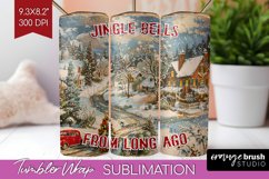 Retro Christmas Tumbler Wrap - Xmas Tumbler Sublimation Product Image 1
