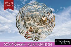Retro Christmas Wind Spinner PNG - Xmas Holiday Sublimation Product Image 1