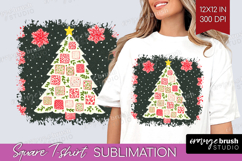 Retro Christmas Square Tshirt Background - Vintage Aesthetic Product Image 1