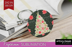 Retro Christmas Keychain PNG - Vintage Aesthetic Keychain Product Image 1