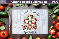 Snowman Family Cutting Board | Christmas Kitchen Board Product Image 1