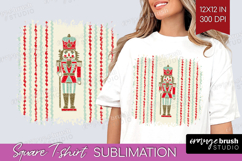 Retro Christmas Square Tshirt Background - Vintage Aesthetic Product Image 1