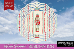 Retro Christmas Wind Spinner Sublimation PNG - Vintage Round Product Image 1