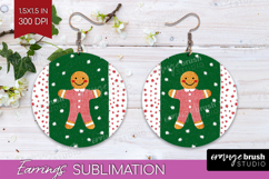 Retro Christmas Round Earrings - Vintage Aesthetic PNG Product Image 1