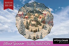 Retro Christmas Wind Spinner PNG - Xmas Holiday Sublimation Product Image 1