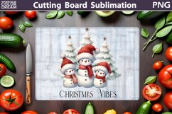 Snowman Family Cutting Board | Christmas Kitchen Board Product Image 1