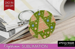 Retro Christmas Keychain PNG - Vintage Aesthetic Keychain Product Image 1