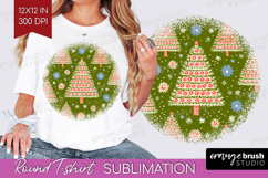 Retro Christmas Round Tshirt Background - Vintage Aesthetic Product Image 1