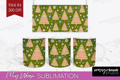 Retro Christmas Mug Wrap - Vintage Aesthetic Mug PNG Product Image 1