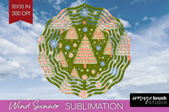 Retro Christmas Wind Spinner Sublimation PNG - Vintage Round Product Image 1