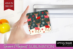 Retro Christmas Magnet Sublimation - Vintage Aesthetic PNG Product Image 1