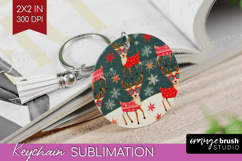 Retro Christmas Keychain PNG - Vintage Aesthetic Keychain Product Image 1