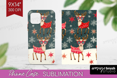 Retro Christmas Phone Case PNG - Vintage Aesthetic Case PNG Product Image 1