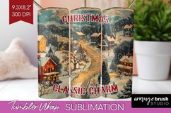 Retro Christmas Tumbler Wrap - Xmas Tumbler Sublimation Product Image 1