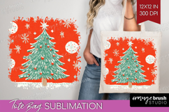 Retro Christmas Tote Bag - Vintage Aesthetic Tote Bag PNG Product Image 1