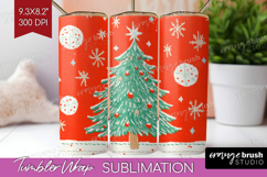 Retro Christmas Tumbler Wrap - Vintage Aesthetic Tumbler PNG Product Image 1