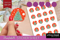 Retro Christmas Round Sticker - Vintage Aesthetic Printable Product Image 1