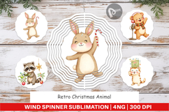 Wind Spinner Retro Christmas Animals Product Image 1