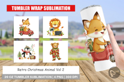 Tumbler Retro Christmas Animals Product Image 1