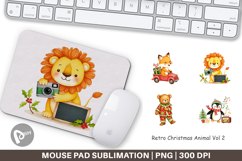 Mouse Pad Retro Christmas Animals Product Image 1