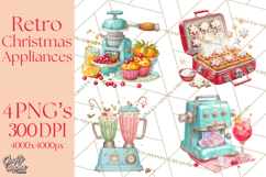 Retro Christmas Appliances Clipart PNG Product Image 1