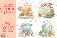 Retro Christmas Appliances Clipart PNG Product Image 1