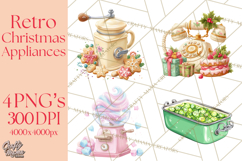 Retro Christmas Appliances Clipart PNG Product Image 1