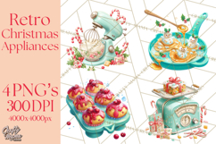 Retro Christmas Appliances Clipart PNG Product Image 1