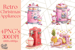 Retro Christmas Appliances Clipart PNG Product Image 1