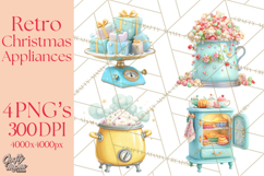 Retro Christmas Appliances Clipart PNG Product Image 1