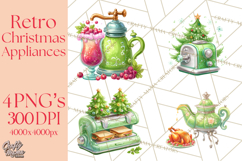 Retro Christmas Appliances Clipart PNG Product Image 1