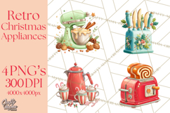 Retro Christmas Appliances Clipart PNG Product Image 1