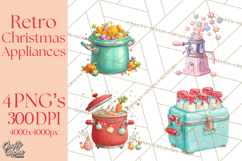 Retro Christmas Appliances Clipart PNG Product Image 1