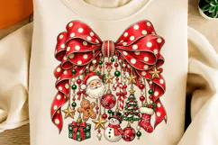 Vintage Christmas Bow Santa, Ornaments & Holiday Sublimation Product Image 1