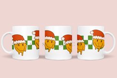 retro christmas chequered smile coffee mug sublimation wrap glass mug wrap svg presized for 11oz and 15oz glass mug are sublimation files