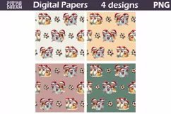 Christmas Chicken Digital Paper | Christmas Seamless Patter Product Image 2