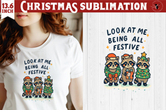 Retro Christmas sublimation | Funny Christmas clipart Product Image 1