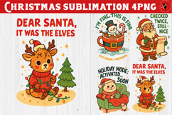 Retro Christmas sublimation | Funny Christmas clipart Product Image 1