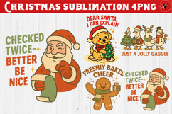 Retro Christmas sublimation bundle | Funny Christmas clipart Product Image 3