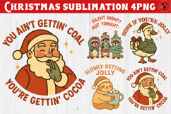 Retro Christmas sublimation | Funny Christmas clipart Product Image 1