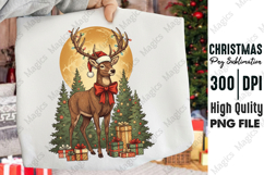Retro Christmas Deer PNG Product Image 1