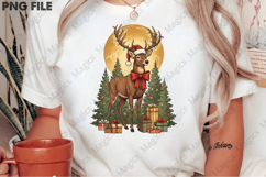 Retro Christmas Deer PNG Product Image 2
