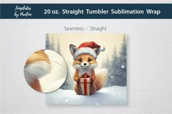 Retro Christmas Fox Skinny Tumbler Wrap for Sublimation