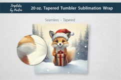 Retro Christmas Fox Skinny Tumbler Wrap for Sublimation