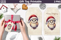 Christmas Owl Gift Tags | Retro Christmas Gift Tag Product Image 1