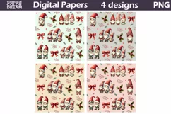 Christmas Gnomes Digital Paper | Christmas Seamless Patter Product Image 2
