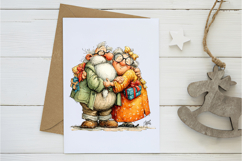 Retro Christmas Grandma Clipart Product Image 2